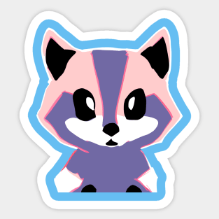 Colorful Cartoon Raccoon Kit aka Baby Trash Panda (MD23Ani001) Sticker